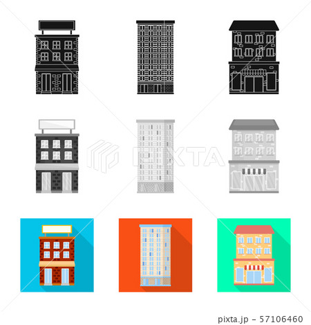 Isolated object of municipal and center sign. Collection of municipal and estate vector icon for Isolated object of municipal and center sign. Collection of municipal and estate vector icon for 57106460