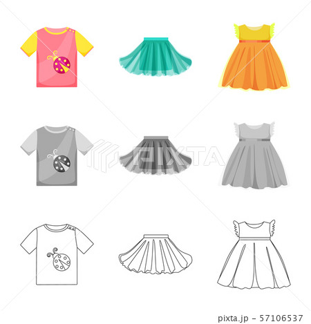 Isolated object of fashion and garment logo. Collection of fashion and cotton stock symbol for web. 57106537