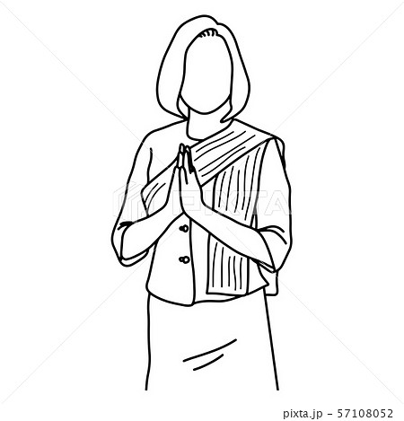 Young woman wearing typical thai dress with 57108052