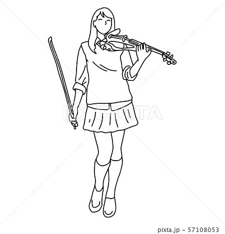 woman playing electric modern violin vector 57108053