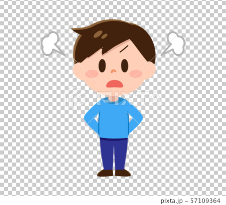 怒る男性のイラストのイラスト素材
