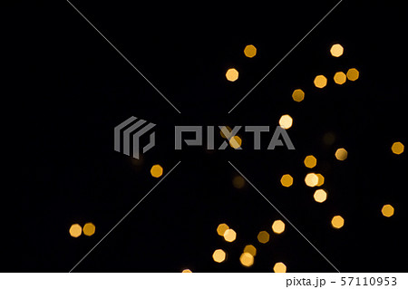 Black festive background. Gold hexagonal bokeh Black festive background. Gold hexagonal bokeh 57110953