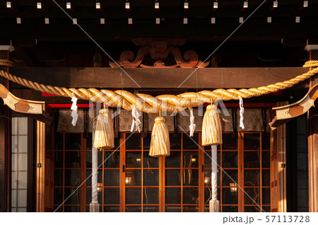 Shimenawa sacred rope at Hiei shrine Yamadera 57113728