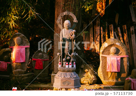 Jizo Bosatsu stone monk statues at Yamadera 57113730