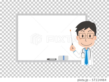 Male doctor explaining on whiteboard Male doctor explaining on whiteboard 57114464