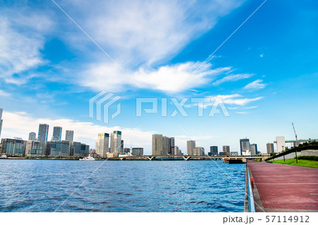 東京 豊洲ぐるり公園から見るの豊洲の風景 東京 豊洲ぐるり公園から見るの豊洲の風景 57114912