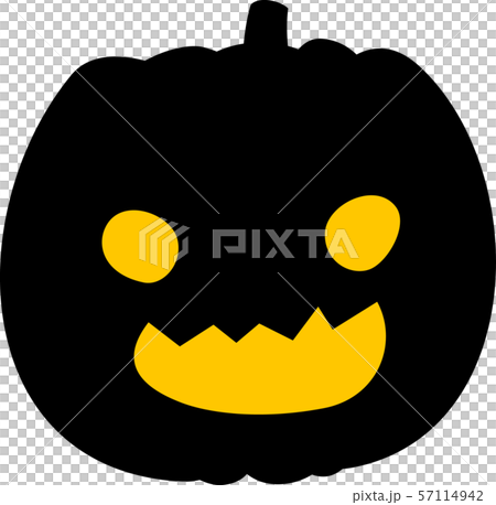 ハロウィン かぼちゃ おばけ 黒シルエット 灯りのイラスト素材