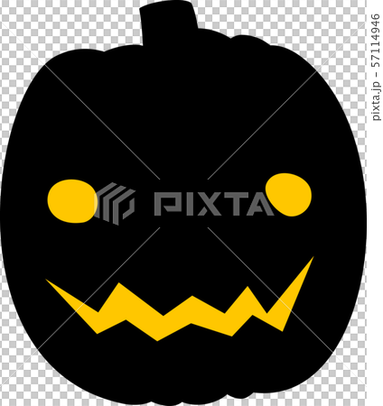 ハロウィン かぼちゃ おばけ 黒シルエット 灯りのイラスト素材