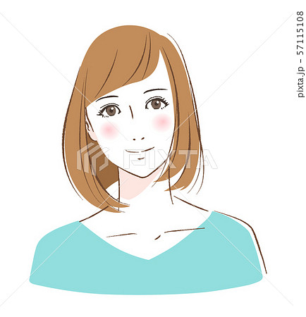微笑む若い女性のイラスト素材
