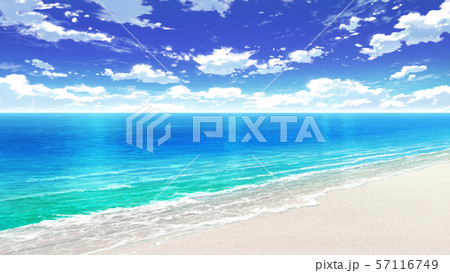 青空と雲と海と砂浜01 09のイラスト素材