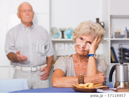 Senior woman offended after quarrel with husband Senior woman offended after quarrel with husband 57116957