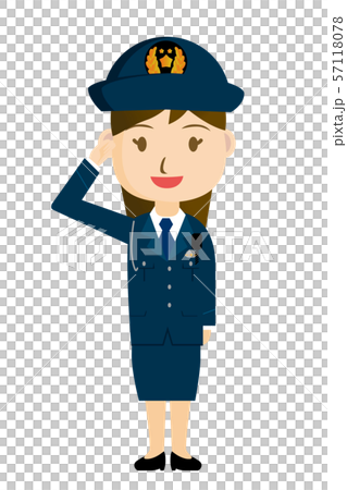 警察,警察,敬禮巡邏全身插圖(圖標)婦女和微笑3 |白色背景 警察,警察,敬禮巡邏全身插圖(圖標)婦女和微笑3 |白色背景 57118078