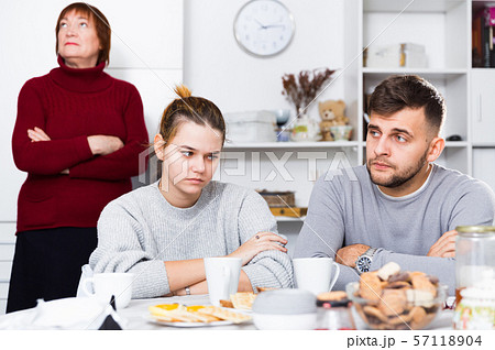 Young couple offended after quarrel with mother Young couple offended after quarrel with mother 57118904