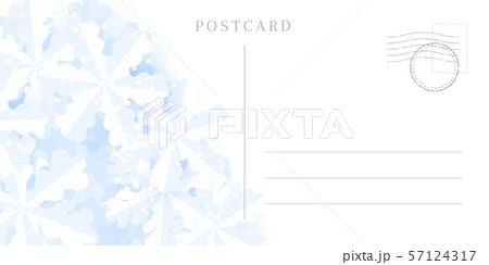 Winter travel postcard backside with border of 57124317
