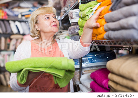 mature woman shopping bath towel mature woman shopping bath towel 57124557