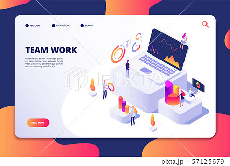 Team work concept. People work with finance charts and graphs. Business data analysis and 57125679