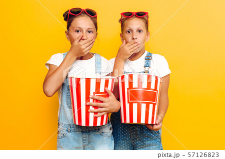 Two teenage girls, stylish girlfriends with 57126823