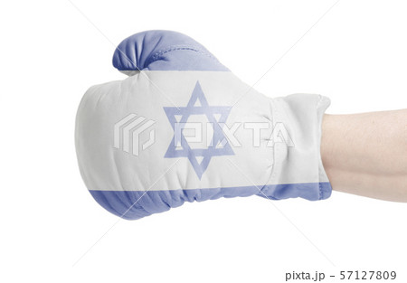 Flag of Israel on boxing glove Flag of Israel on boxing glove 57127809