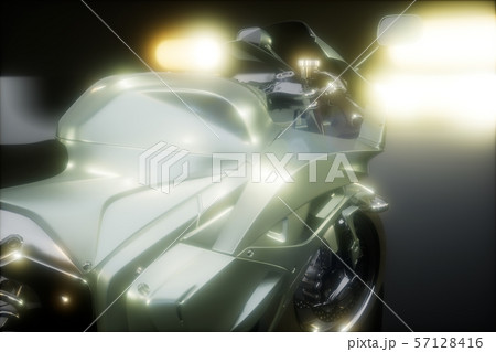 moto sport bike in dark studio with bright lights 57128416