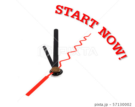clock and text "start Now!" clock and text "start Now!" 57130002