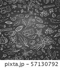Black and white seamless pattern with different spices (indian). Asian spices. 57130792