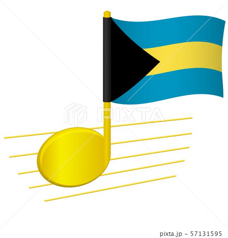 Bahamas flag and musical note Bahamas flag and musical note 57131595
