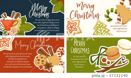 Merry Christmas winter holidays symbols and text 57132140
