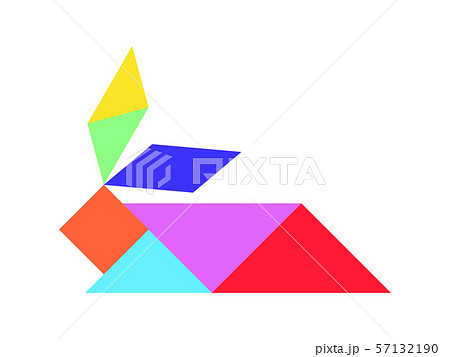 Tangram Rabbit Shape and Solution