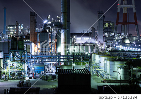 鹿島工場夜景の写真素材