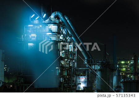 鹿島工場夜景の写真素材