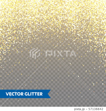 Sparkling Golden Glitter on Transparent Vector Background. Falling Shiny Confetti with Gold Shards Sparkling Golden Glitter on Transparent Vector Background. Falling Shiny Confetti with Gold Shards 57136642