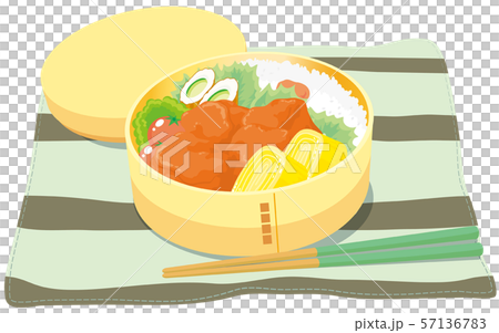 わっぱに入った美味しそうな手作り唐揚げ弁当 わっぱに入った美味しそうな手作り唐揚げ弁当 57136783