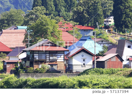 只見線と大志集落 57137394