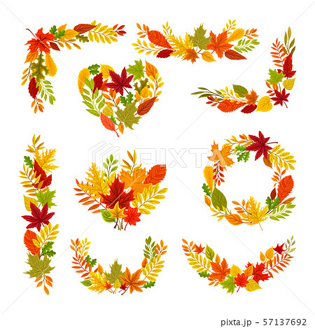 Set of autumn frames. Vector illustration on a white background. 57137692