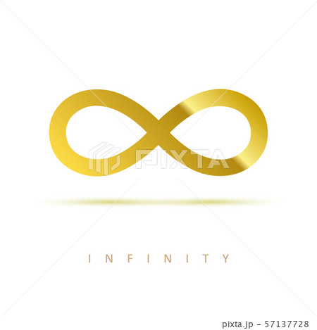 golden infinity symbol on white background 57137728