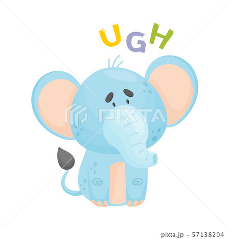 Cartoon blue elephant. Vector illustration on a white background. Cartoon blue elephant. Vector illustration on a white background. 57138204