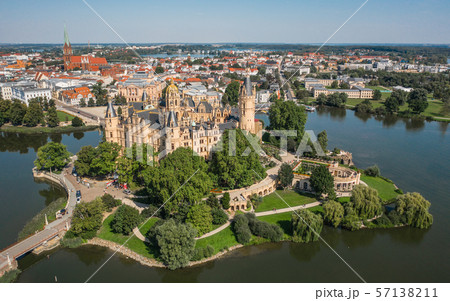 Aerial view of Schwerin Castle 57138211
