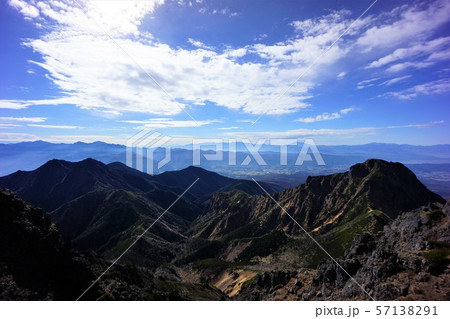 赤岳からの権現岳と阿弥陀岳 赤岳からの権現岳と阿弥陀岳 57138291