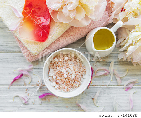 Spa concept with peonies Spa concept with peonies 57141089