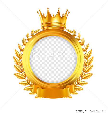 Crown And Laurel Wreath Realistic Frame Crown And Laurel Wreath Realistic Frame 57142342