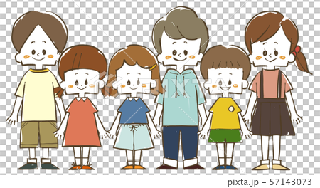 子どもたち 笑顔のイラスト素材