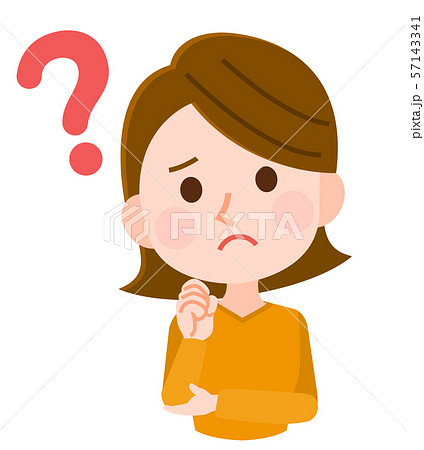 疑問を持つ女性 上半身 イラストのイラスト素材