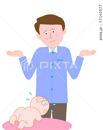 泣いている赤ちゃんを叱る親 57143977