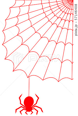 蜘蛛の巣 赤色 のイラスト素材
