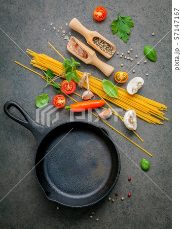 Italian food and menu concept. Spaghetti with 57147167