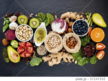 Ingredients for the healthy foods selection. The 57147332