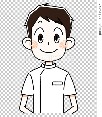 白衣の男性 正面のイラスト素材