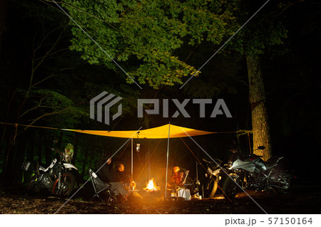 【バイク旅】キャンプツーリングの夜【焚火】 57150164