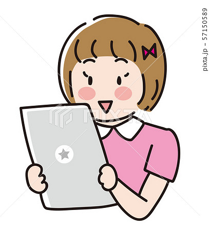 タブレットを持つ女の子 タブレットを持つ女の子 57150589