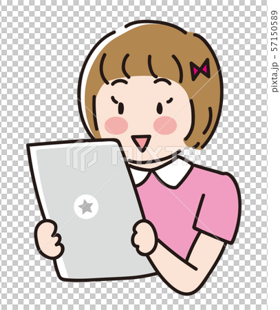 タブレットを持つ女の子 タブレットを持つ女の子 57150589